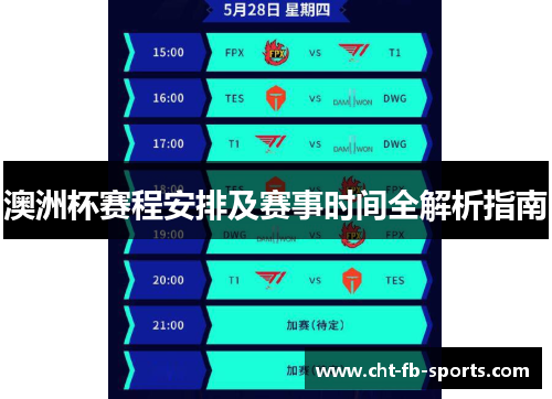 澳洲杯赛程安排及赛事时间全解析指南